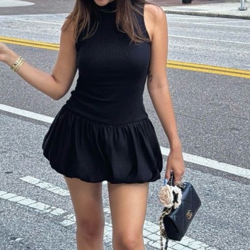 Zara black bubble skirt balloon